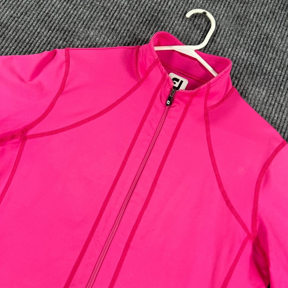 FootJoy Jacket Womens Medium Pink Long Sleeve Full Zip Mock Neck Golf Outdoor